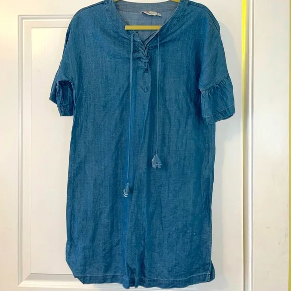 vineyard vines denim dress Vineyard Vines Women's Long Sleeve Chambray Popover Dress